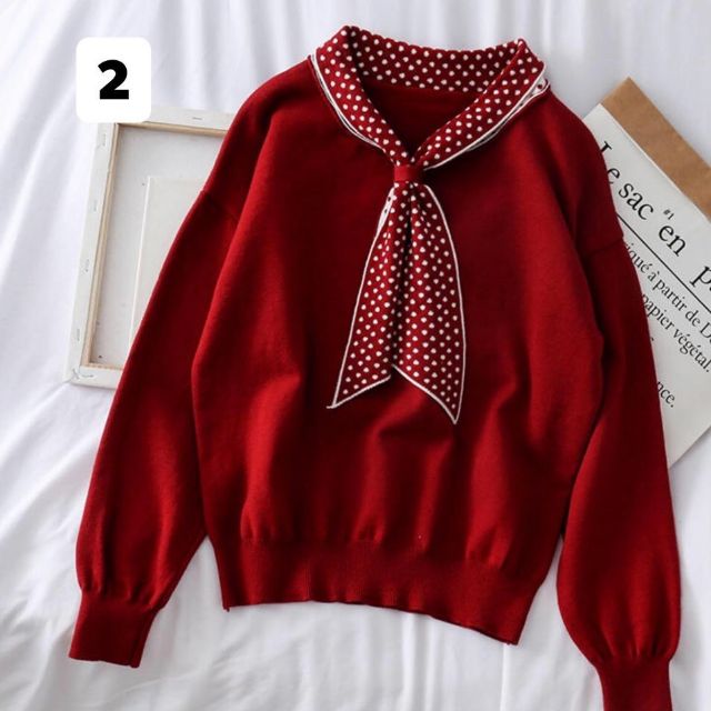 Set áo len nữ kèm chân váy