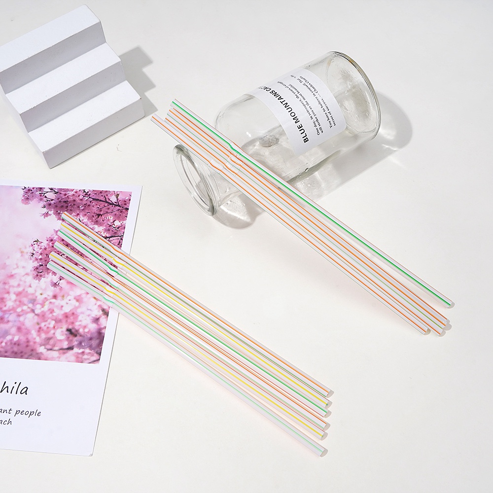 Bộ 100 Ống Hút Nhựa Uốn Cong Nhiều Màu Dùng Một Lần Cho Tiệc Sinh Nhật/Đám Cưới