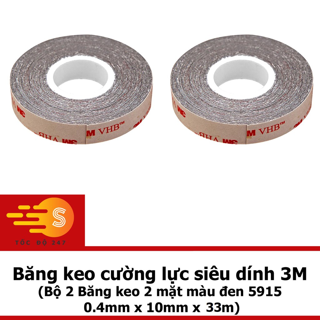 Bộ 2 Băng keo cường lực siêu mỏng 3M khổ 10mm x 33m VHB 5915-10