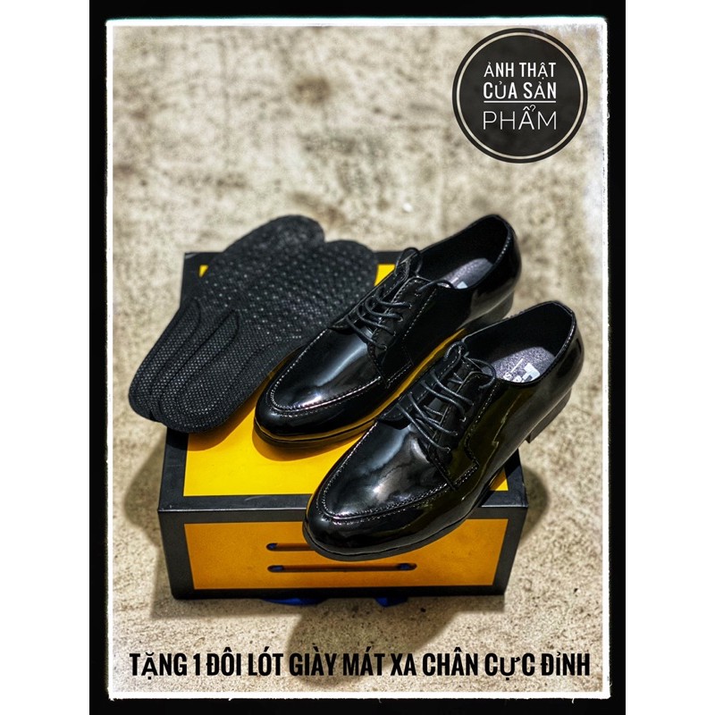 Giày tây nam công sở giá rẻ tăng chiều cao phong cách trẻ trung chất liệu da bóng đế cao su đúc - Mã GEA43