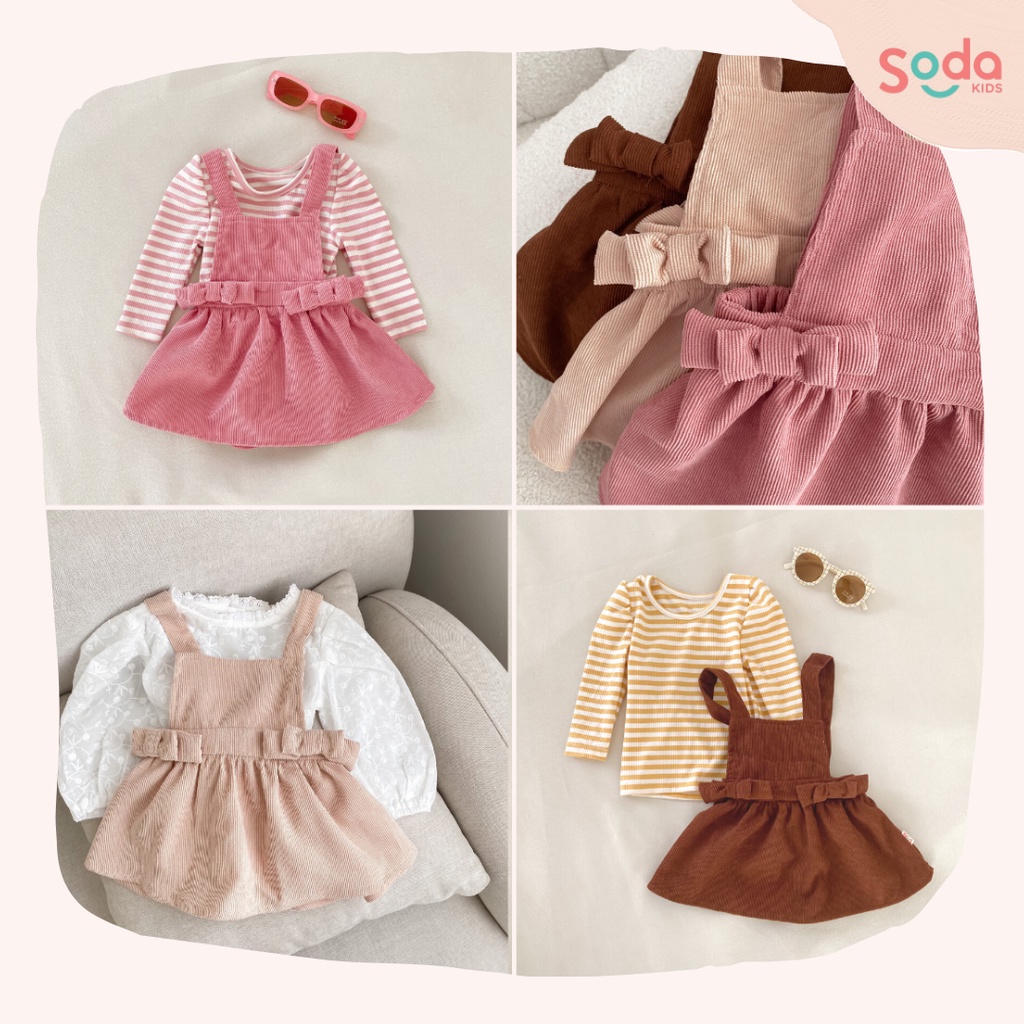 Yếm váy bé gái SODA KIDS PETI chất liệu nhung mềm, mịn, dễ thương, phong cách Hàn Quốc