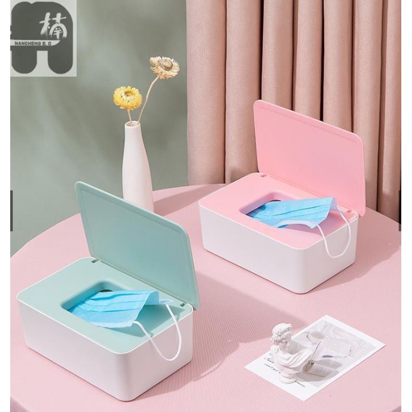 Hộp đựng khẩu trang, khăn giấy có nắp đậy chống bụi, chống vi khuẩn