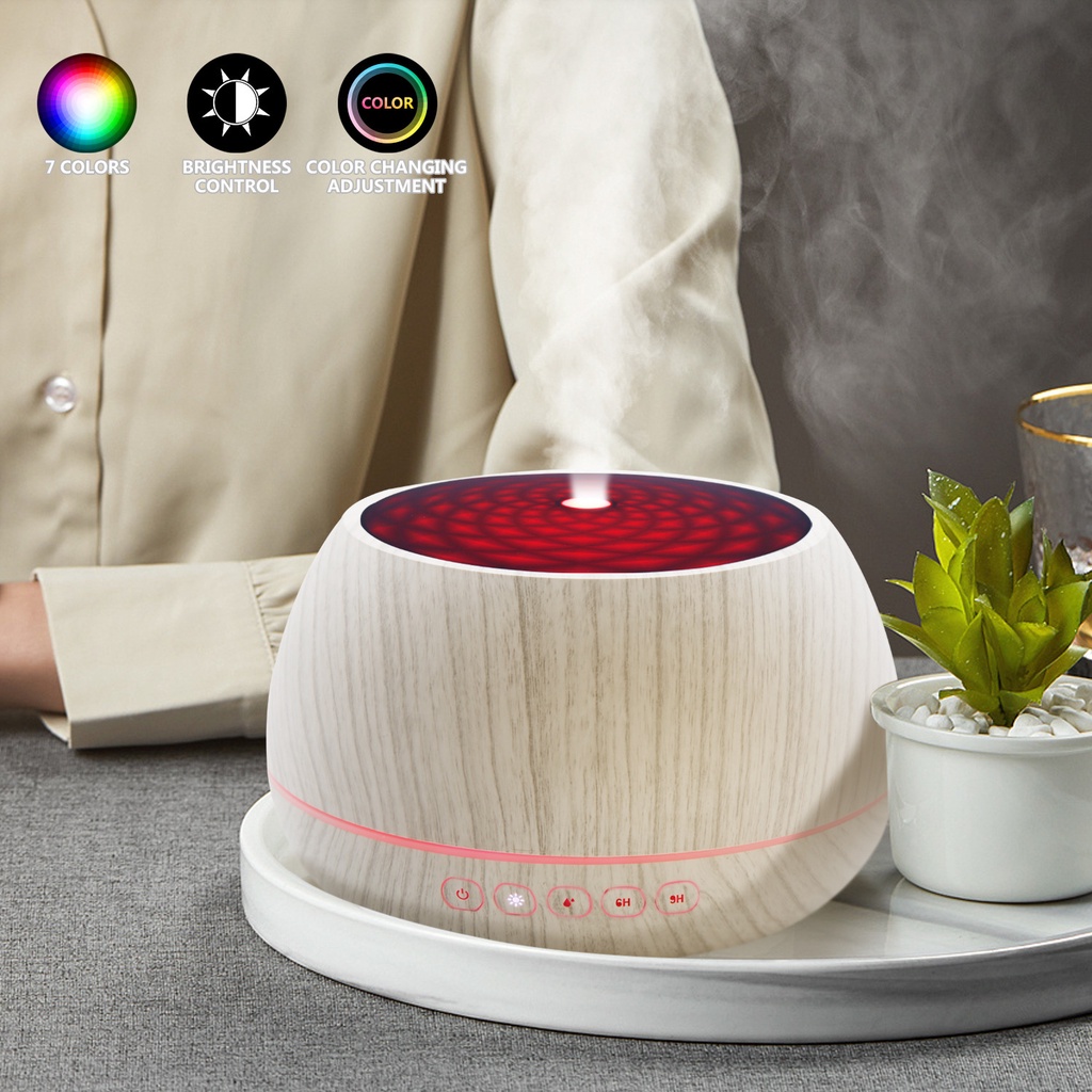 Máy Khuếch Tán Tinh Dầu Vân gỗ Dung Tích Lớn 1000ml, Có LOA BLUETOOTH Phát Nhạc Tiện Lợi | Thơm Mát, Tạo Ẩm  Không Khí