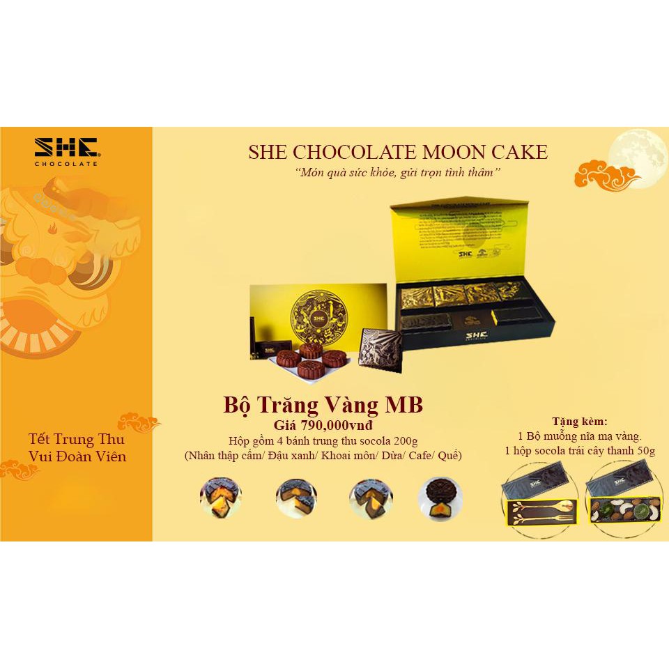 Combo Bánh Trung Thu Quà Tặng Cao Cấp Trăng Vàng (SHE Chocolate) | BigBuy360 - bigbuy360.vn