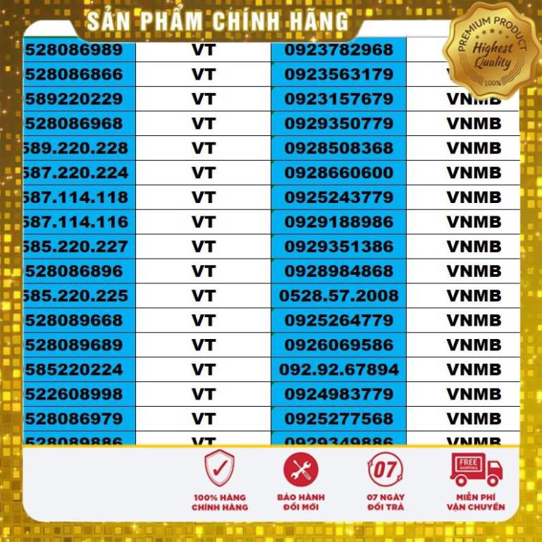 Siêu sale_ SIM SỐ ĐẸP 5 MẠNG ĐỒNG GIÁ 799K – TỨ QUÍ , TAM HOA , THẦN TÀI , LỘC PHÁT, PHONG THỦY , NĂM SINH