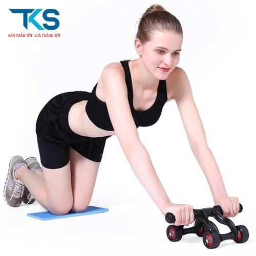 Con lăn tập bụng 4 bánh tập cơ bụng dễ dàng tiện dụng, hít đất giảm cân