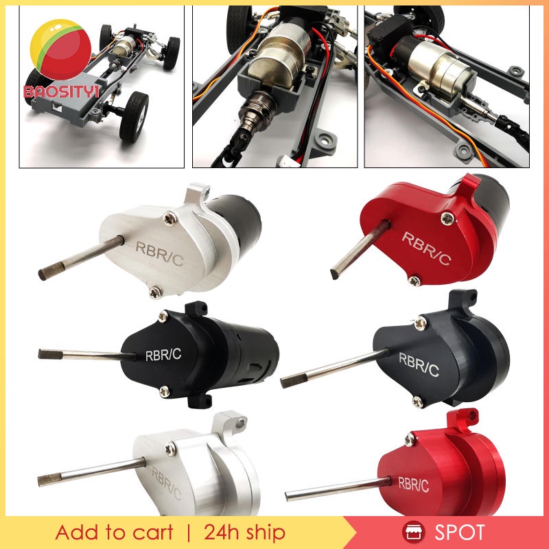 Hộp Số Kim Loại Toàn Diện 1 [Baosity1] Với Động Cơ Chổi Than 370 Cho Xe Tải WPL D12 Màu Đen Có Động Cơ