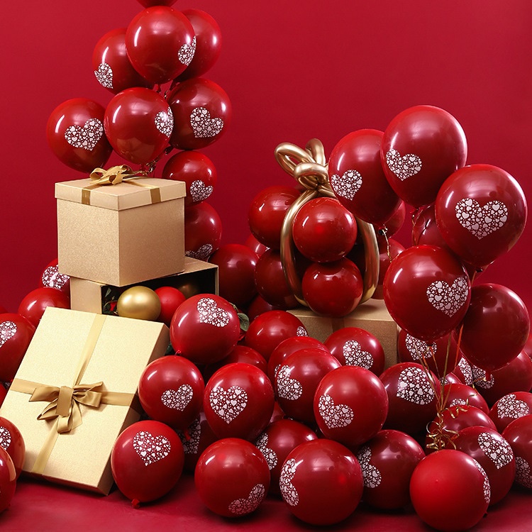 Set 10 Bóng Bay 2 Lớp Trang Trí Phòng Cưới Cô Dâu Chú Rể Cao Cấp MARRYSTORE