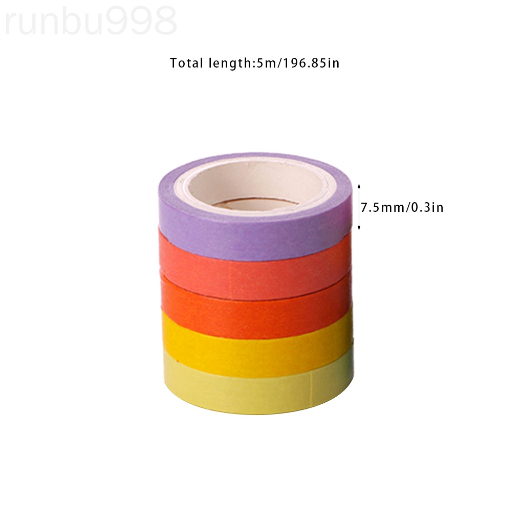 Set 10 cuộn băng dính nhiều màu trang trí tập ảnh DIY