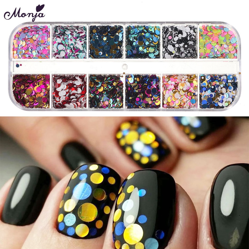 Bột Kim Tuyến Lấp Lánh 3D Siêu Mỏng Đính Móng Nghệ Thuật Monja