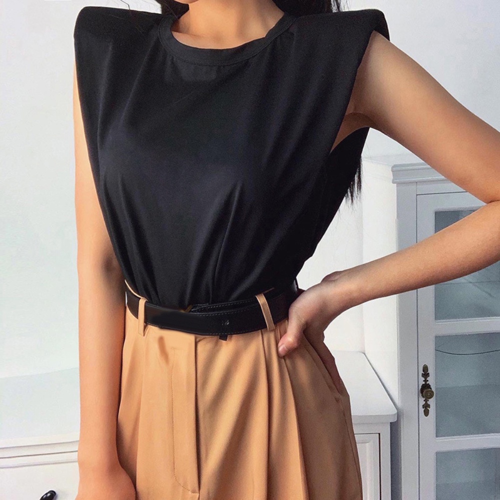 Áo Thun Sát Nách Cổ Tròn Có Mút Đệm Thời Trang Dành Cho Nữ