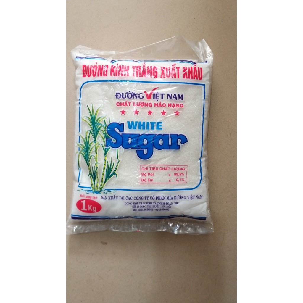 Đường kính trắng xuất khẩu gói 1kg / Đường tinh luyện