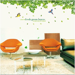 (SIZE LỚN )Decal dán tường GREEN LEAVES