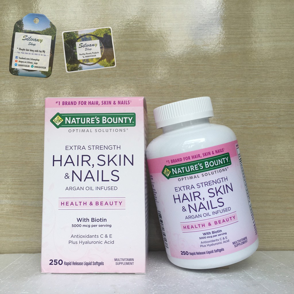 Hair Skin & Nails Nature’s Bounty – Đẹp Da, Tóc và Móng – 250 Viên