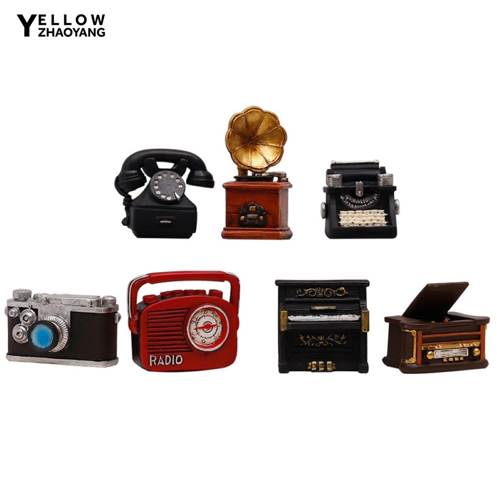 ❁Đồ trang trí Máy Nghe Nhạc / Radio / Đàn Piano Bằng Nhựa Resin Phong Cách Vintage Trang Trí Nhà Cửa / Quán Bar