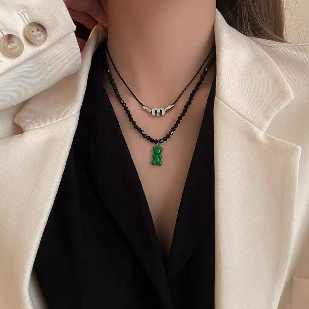 Vòng cổ Hai Lớp Mặt Chữ M Phong Cách Âu Mỹ Thời Trang