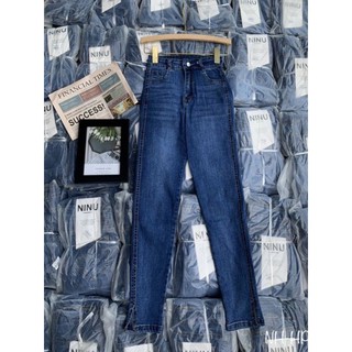 Quần jeans nữ xẻ gấu lưng cao