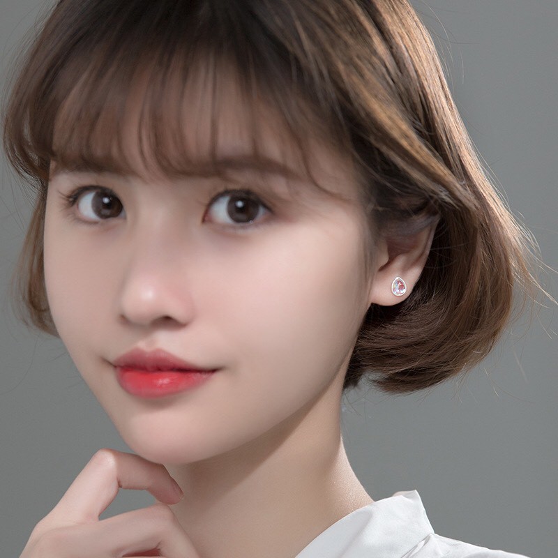 Khuyên Tai Bạc Nữ MIRASON Giọt Nước Nạm Hạt Trai Lấp Lánh Cao Cấp MBT219 - Hoa Tai Nữ Bạc 925