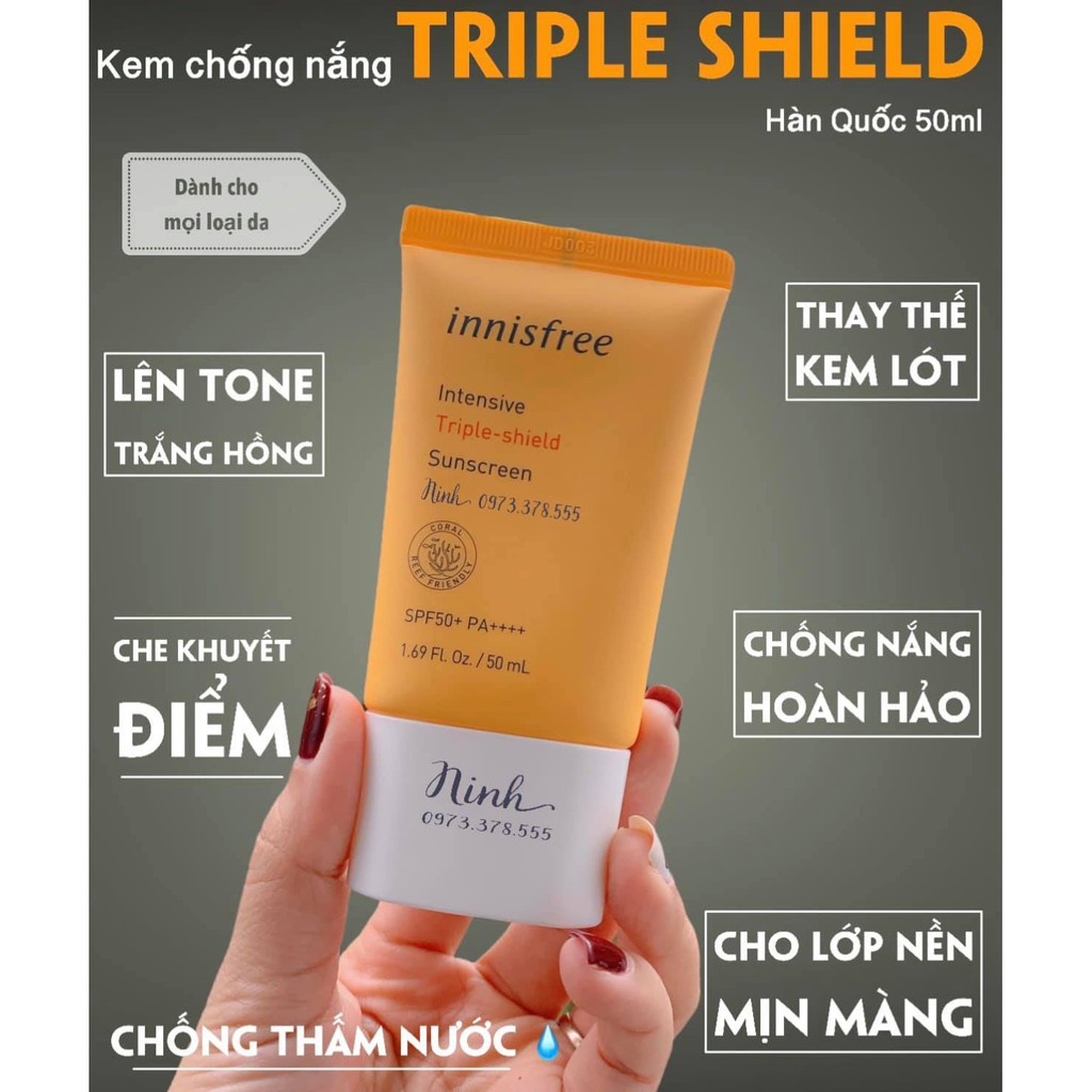 Kem chống nắng Innisfree triple care SPF 50+ (limited 10ml )