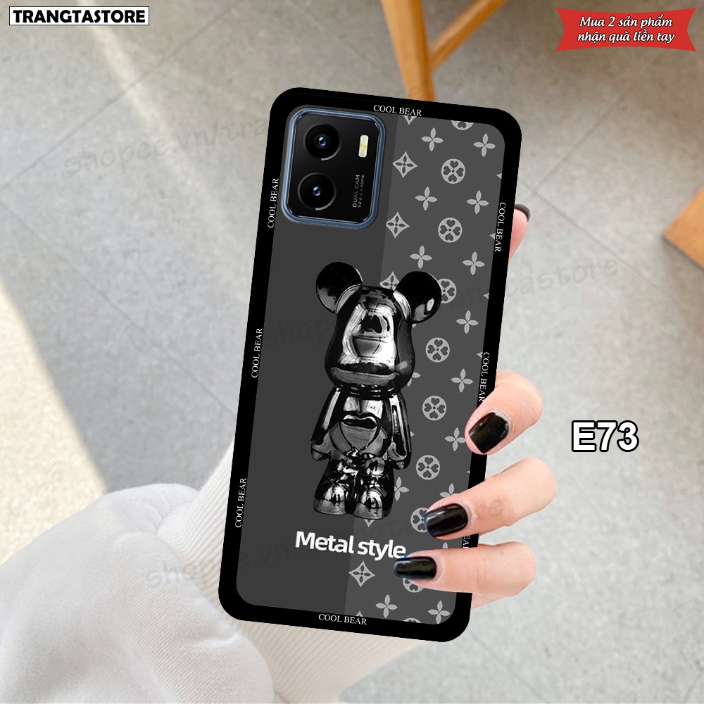 Ốp Vivo Y01 / Y15s / Y15a in hình gấu Bearbrick,Metal Style,Doremon siêu dễ thương chất lượng