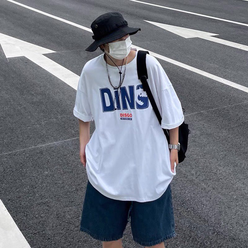 Áo thun tay lỡ nam nữ unisex in chữ DINO