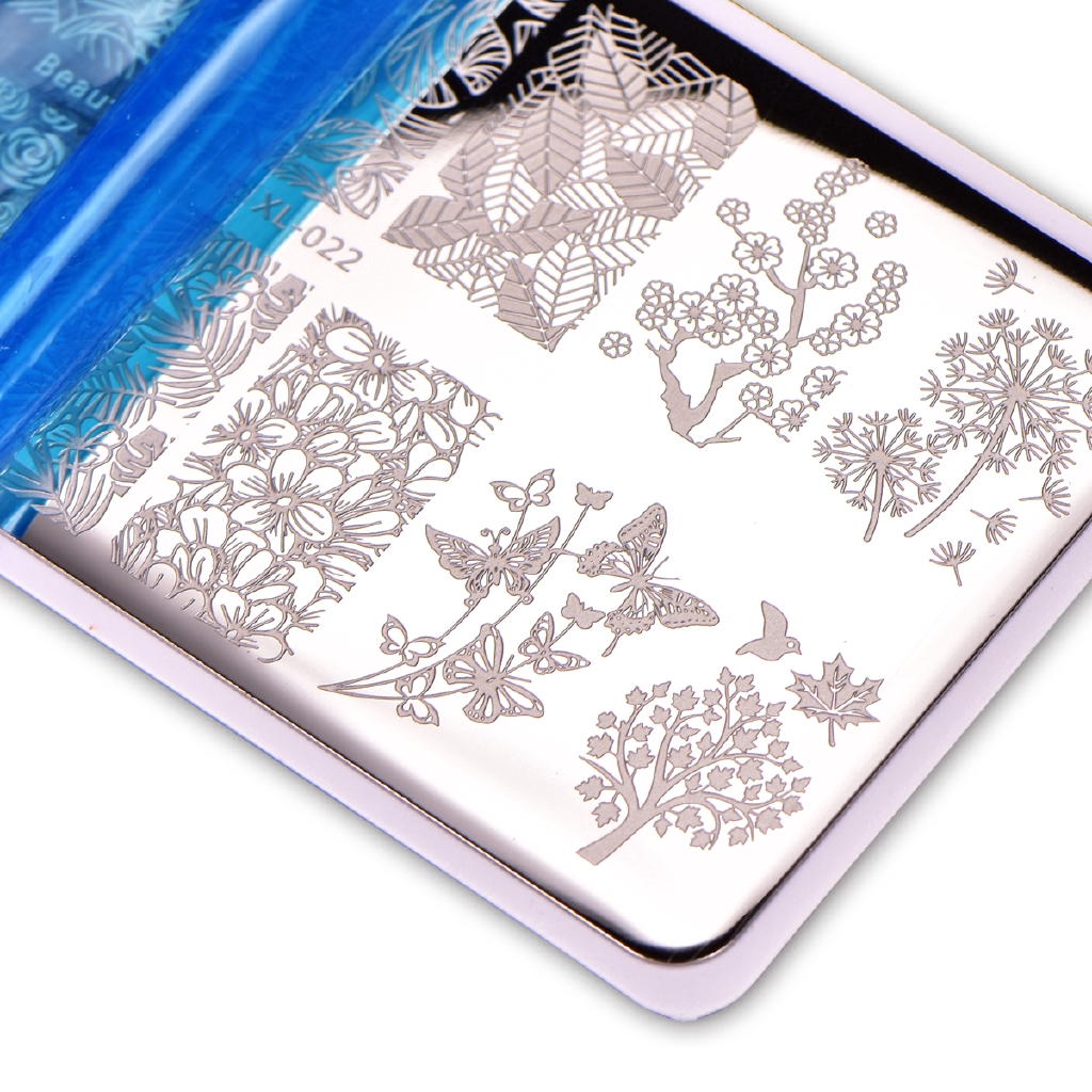 Khuôn Trang Trí Móng Tay Hình Chữ Nhật 6x12cm In Họa Tiết Chủ Đề Mùa Thu