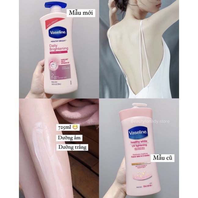 Sữa Dưỡng Thể Vaseline Màu Hồng 725ml Mỹ