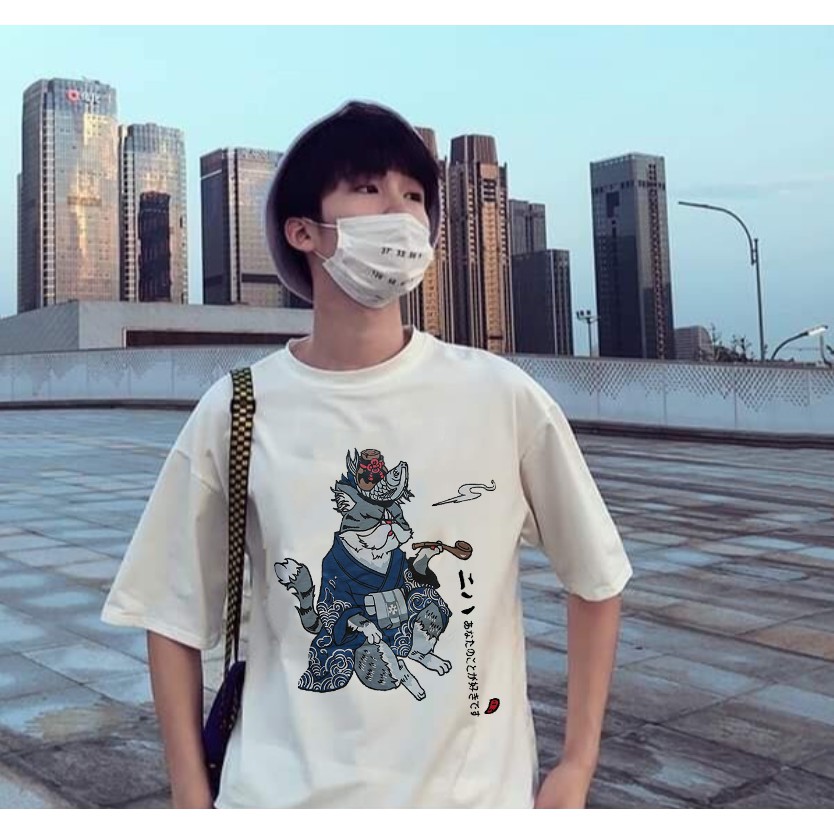 Áo thun tay lỡ nam nữ unisex MÈO HÚT TẨU dáng rộng form oversize ĐẸP Hết Nói, áo phông rộng mùa hè full size đến 85kg