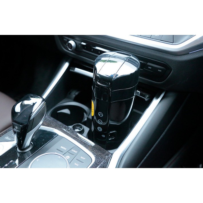 Cốc đun nước, bình giữ nhiệt trên ô tô hàng cao cấp màn hình điện tử hiển thị nhiệt độ, nút điều khiển cảm ứng