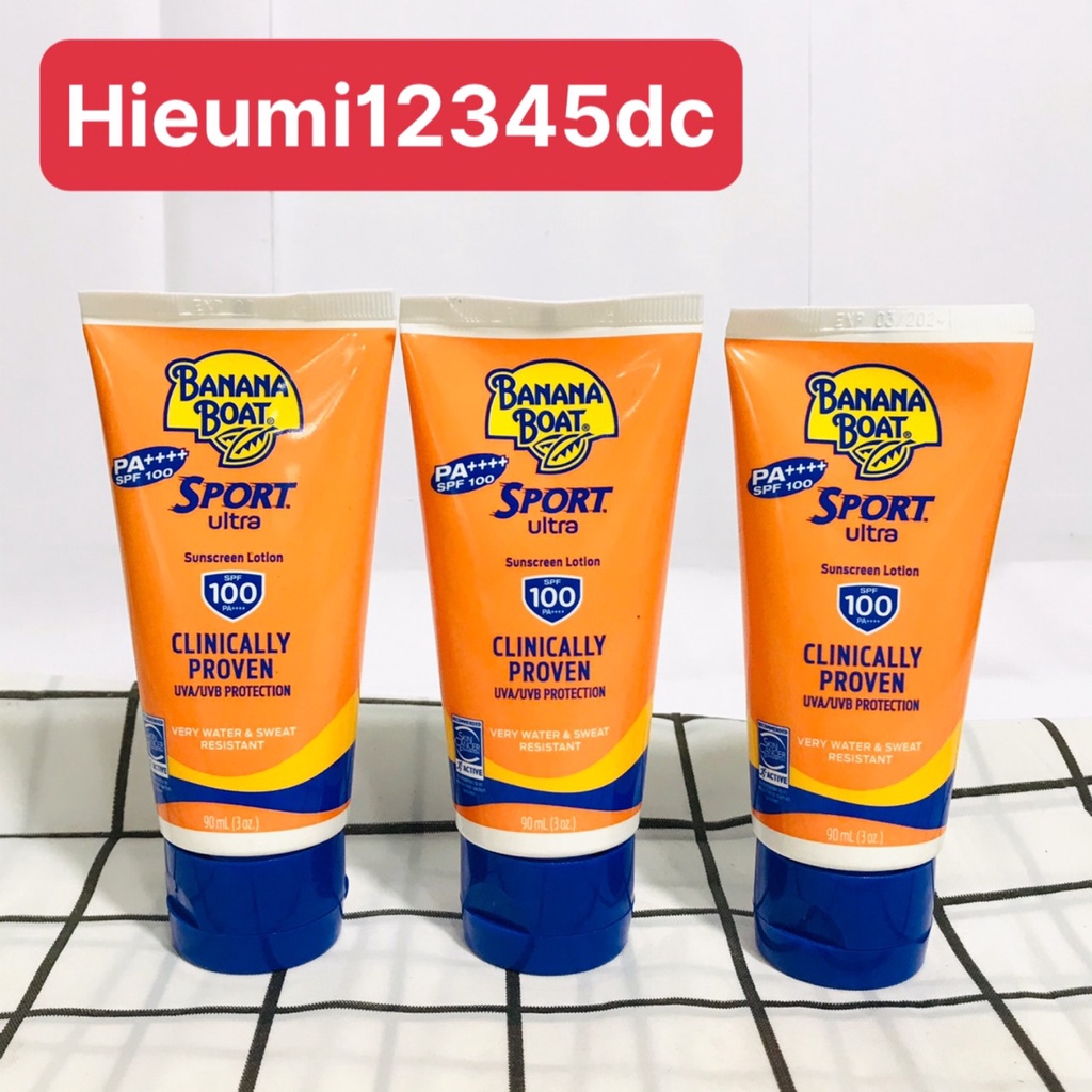 [NHẬP KHẨU MỸ] KEM CHỐNG NẮNG THỂ THAO BANANA BOAT SPORT SPF100 90ML