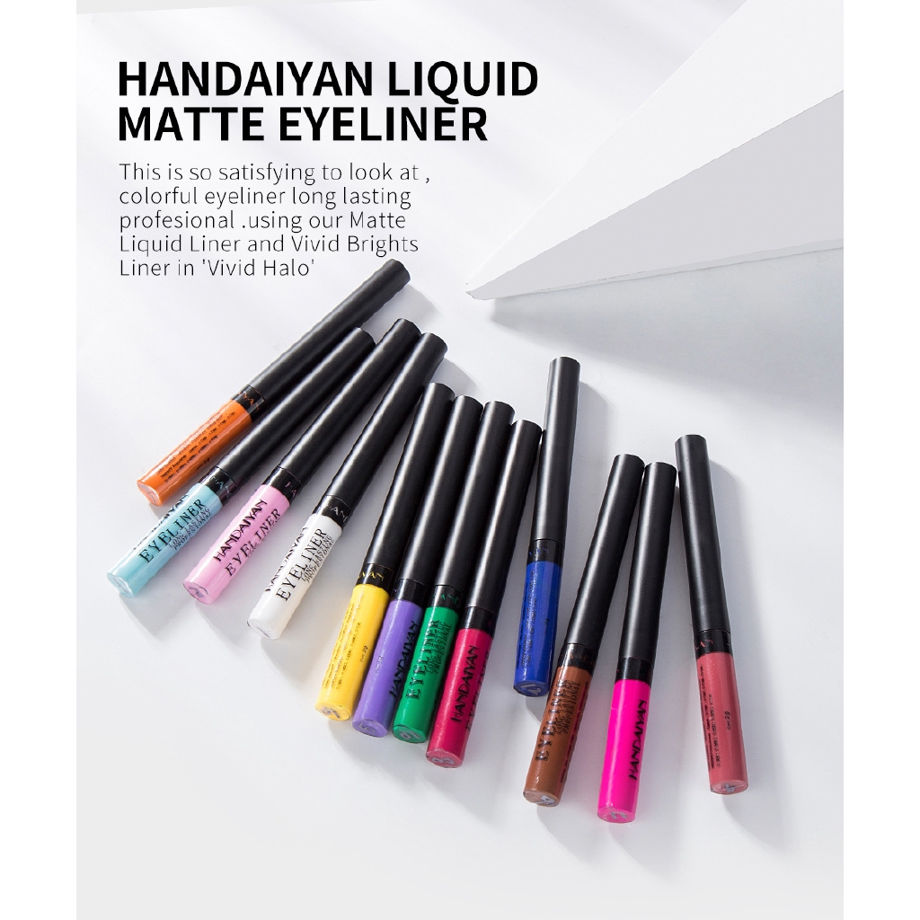 Set 12 Bút Kẻ Mắt Dạng Lỏng Handaiyan Chống Nước Tiện Lợi