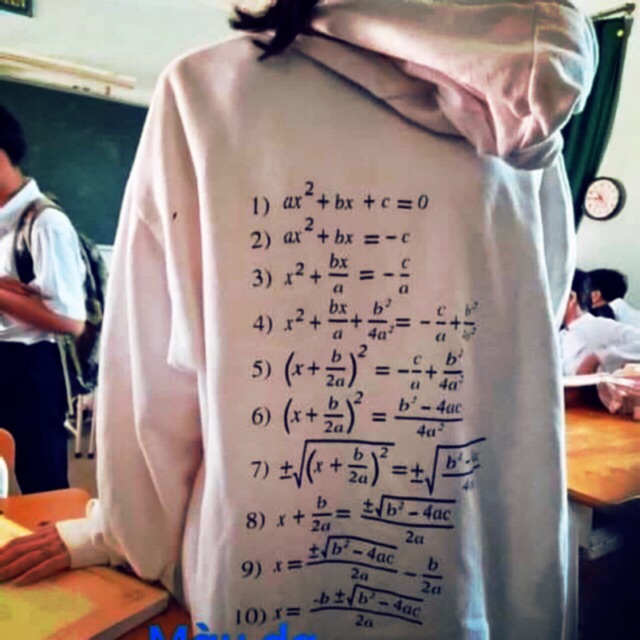 Áo hoodie nỉ mũ công thức toán học cấp 3
