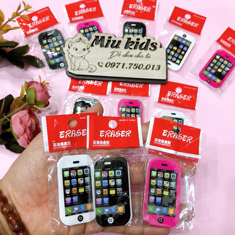 Gôm tẩy bút chì hình iphone cực phẩm cho các loại tẩy xoá bút chì- kích thước 5.5x3cm