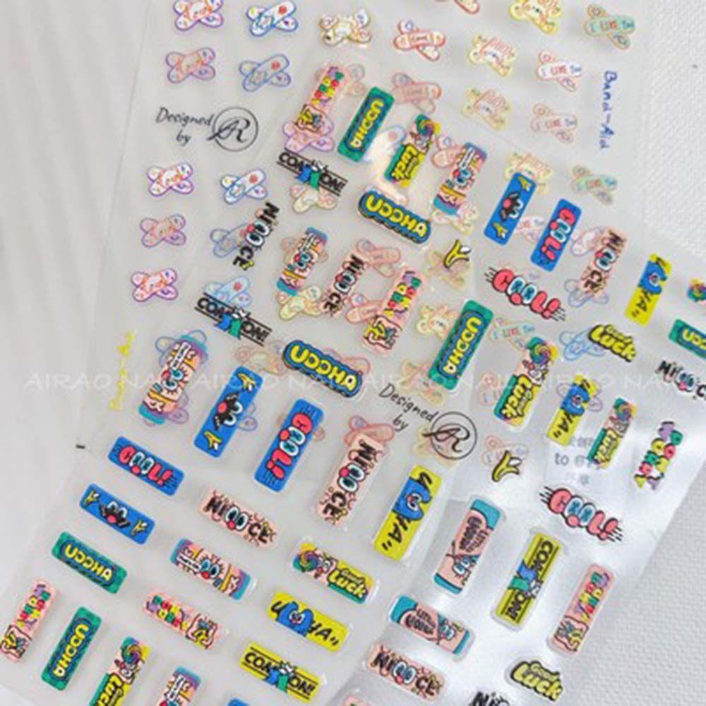 OCEANMAP Miếng Dán Trang Trí Móng Tay Hình Gấu 5D Dễ Thương