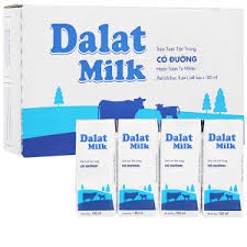 Lốc 4 Hộp Sữa Tươi Tiệt Trùng Đà Lạt Milk 180ml( có đường, ít đường, không đường)