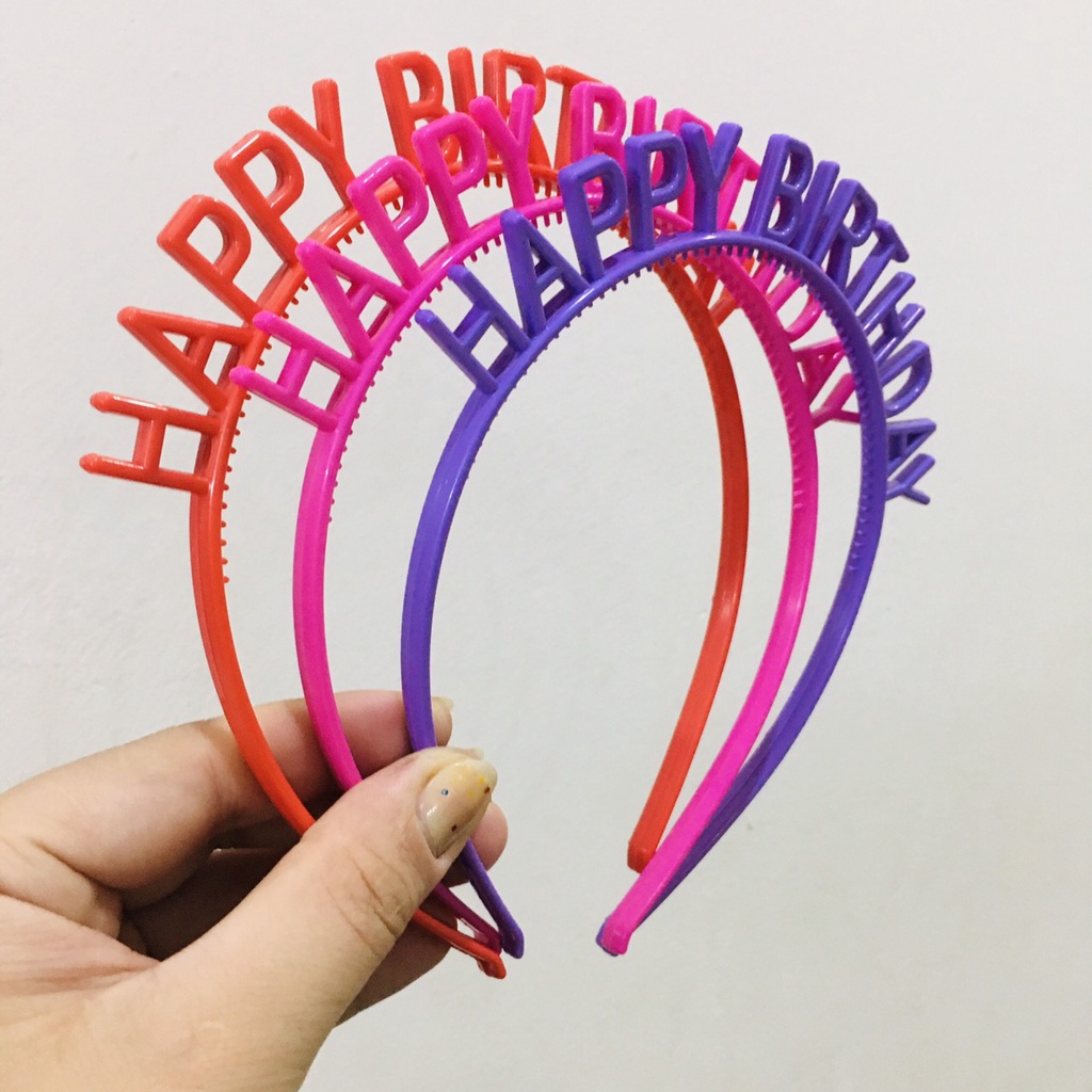 Cài tóc đính đá chữ &quot;HAPPY BIRTHDAY&quot; sáng lấp lánh dễ thương cho bạn gái - selenshop