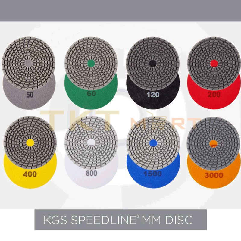 Đĩa mài, đánh bóng kim cương KGS Speedline MM 100/10 QRS hỗ trợ đánh bóng đá Marble, Terrazzo số 400 nhập Thụy Sĩ