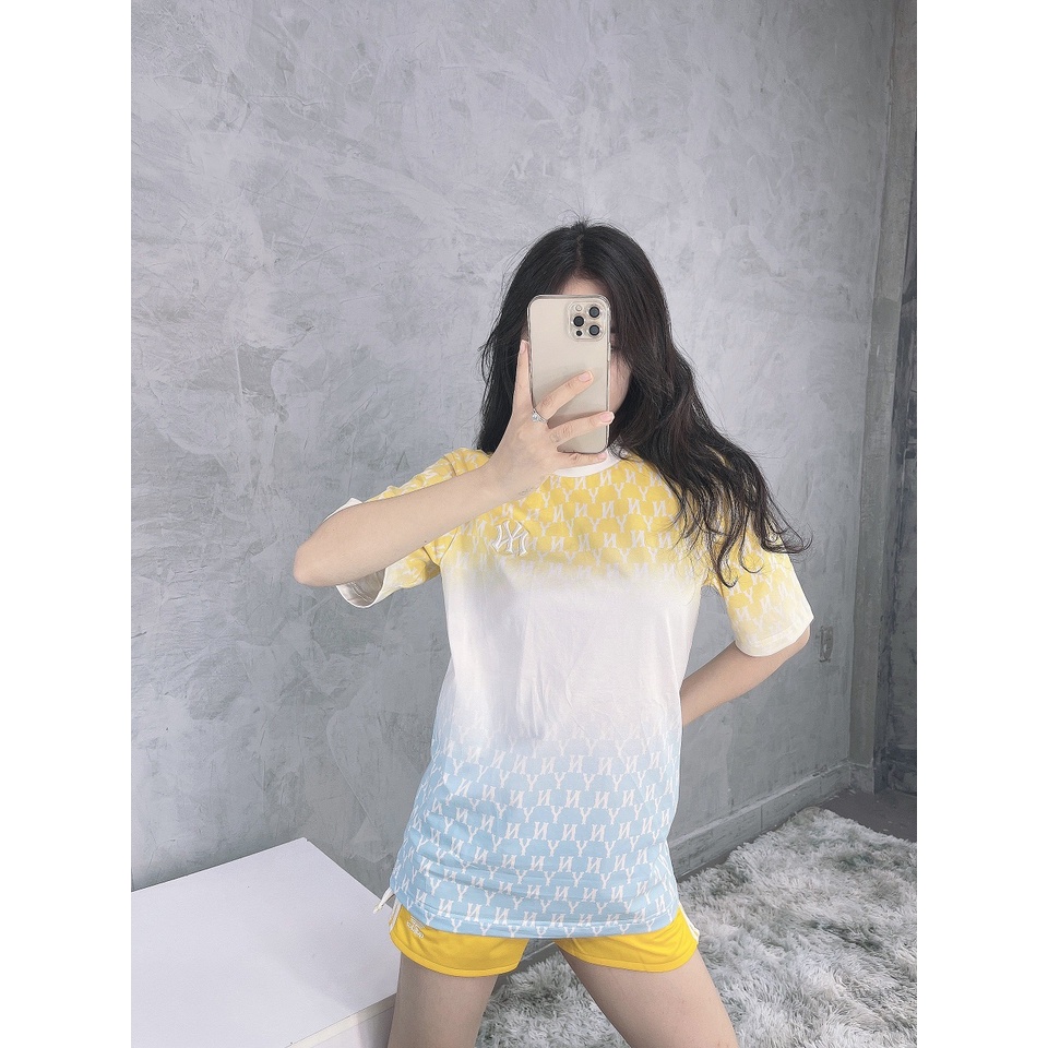 (HÀNG XUẤT XỊN) Áo phối màu vàng trắng xanh lá 1804 M/L/B MONOGRAM TEE Made in Cambodia full tag code