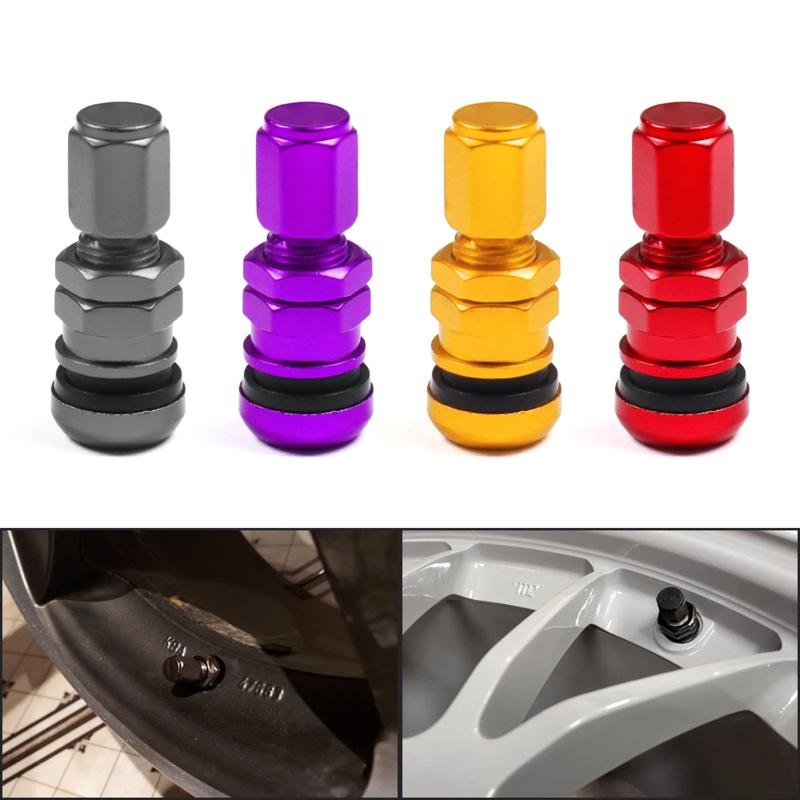 Bộ 4 Nắp Van Bánh Xe Hơi / Xe Máy Hình Lục Giác Bằng Nhôm