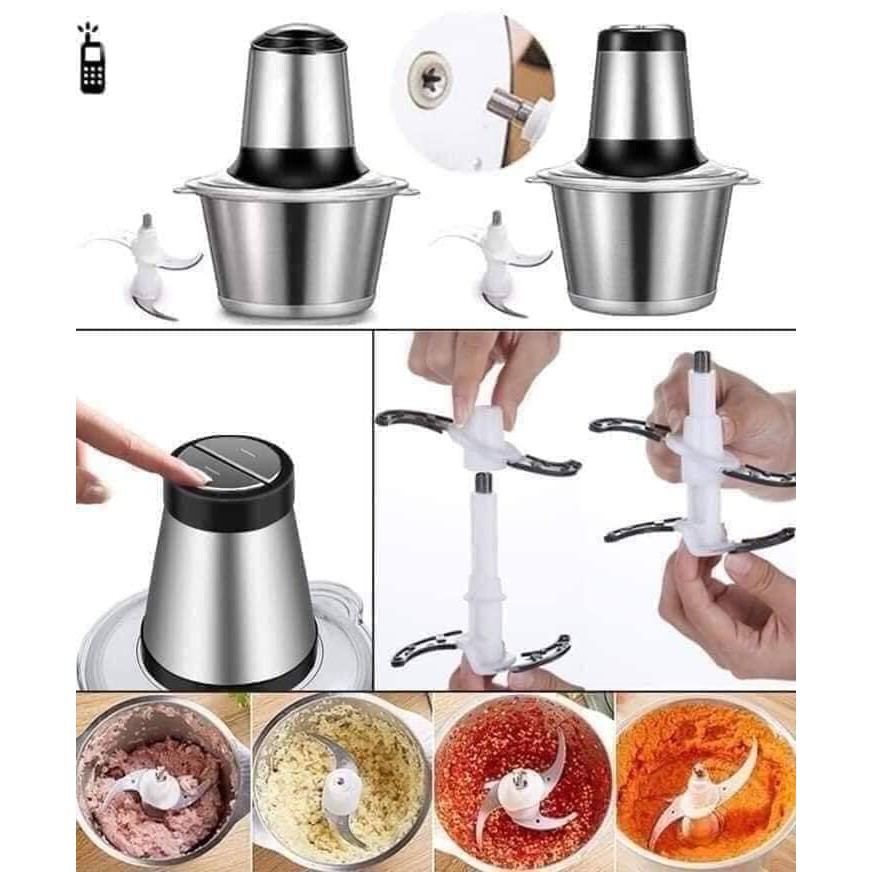 MÁY XAY THỊT LƯỠI DAO KÉP CỐI INOX KITCHEN EXPERT XAY SIÊU KHỎE [ BÁN BUÔN GIÁ SỈ ]