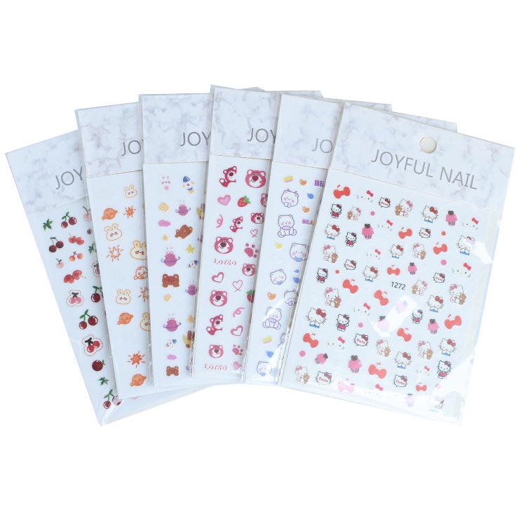 Nhãn dán họa tiết hoạt hình dễ thương trang trí móng tay nghệ thuật