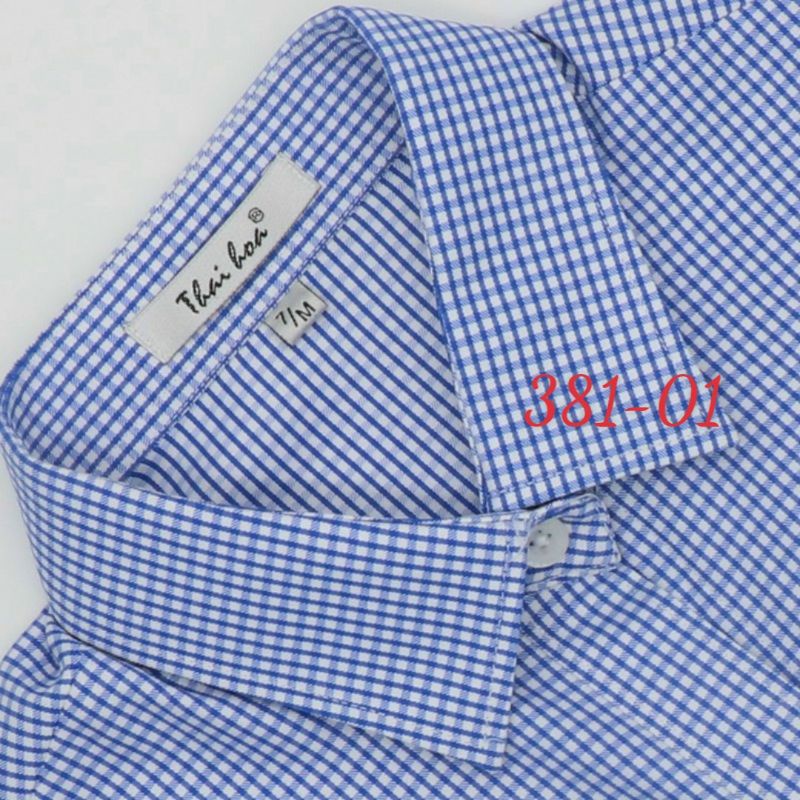 Áo sơ mi Thái Hoà xanh ca rô chất vải đẹp 381