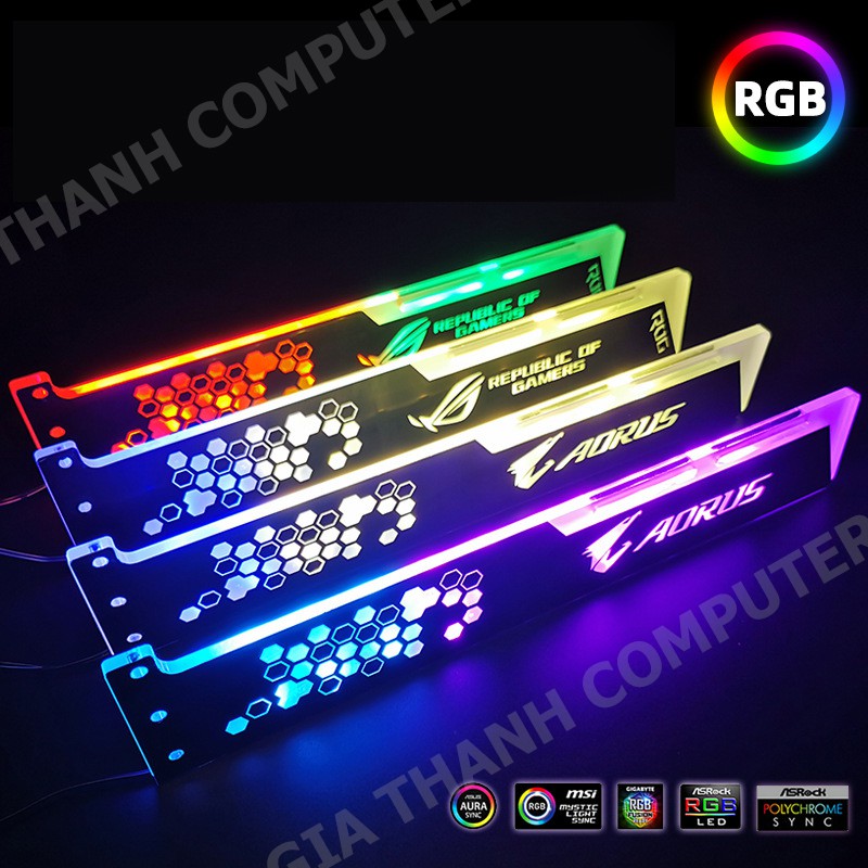 [Mẫu Mới] Giá Đỡ VGA ROG / Aorus RGB - Đồng Bộ HUB Coolmoon / Auto