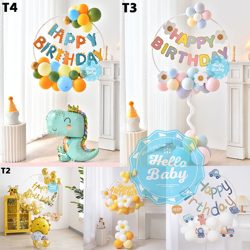 Set trụ tròn kèm bóng bay trang trí sinh nhật theo chủ đề  - HelloBaby