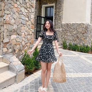 Đầm NANCY - Đầm cổ vuông nơ tay