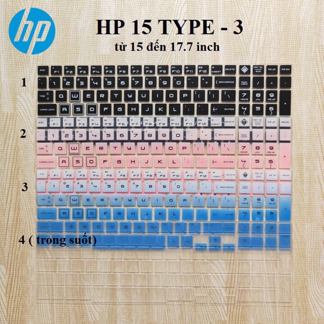 Tấm silicon bảo vệ máy tính HP 15 - 17 inch - phủ bàn phím silicon