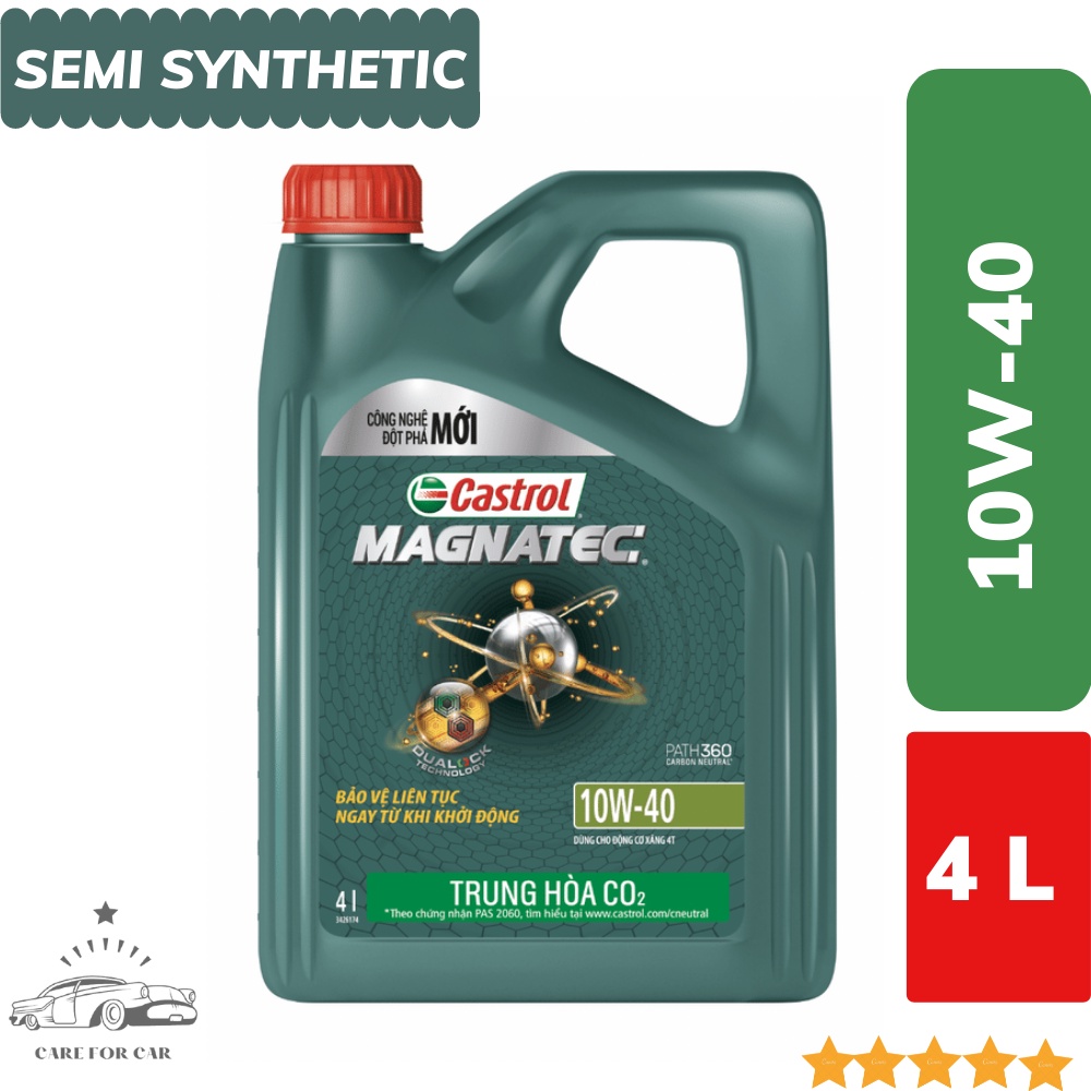 [ CHÍNH HÃNG CASTROL ] Nhớt ô tô Castrol Magnatec 10W40 4 lít, chính hãng, phù hợp động cơ xăng