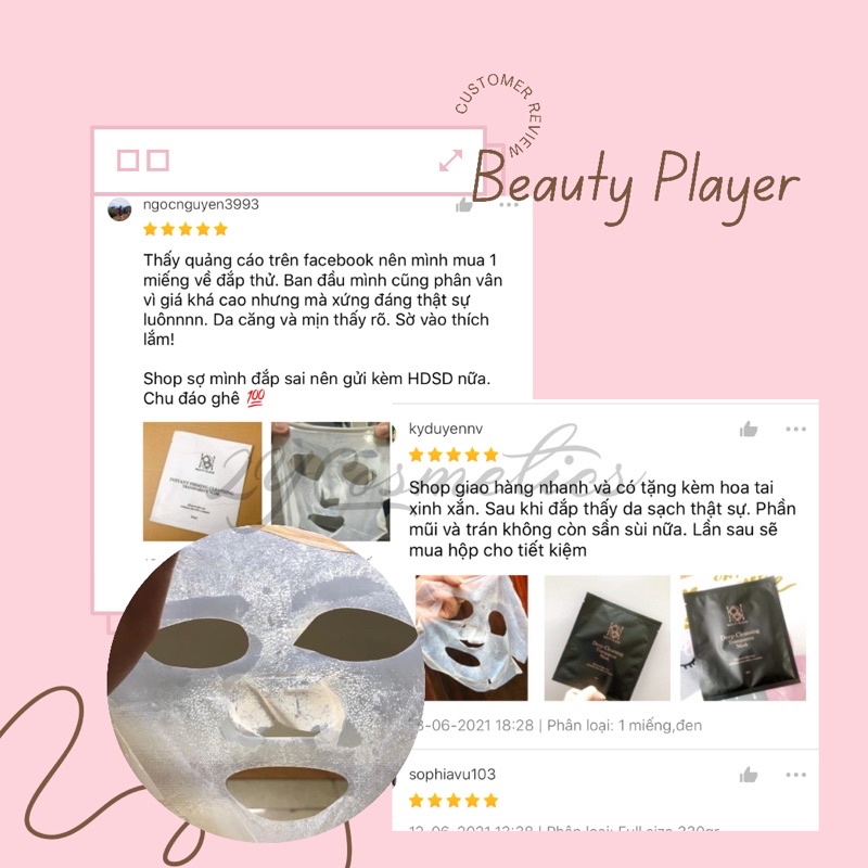 Đã tách lẻ - Mặt nạ làm sạch sâu Beauty Player hút sạch bã nhờn - 2Y Beauty