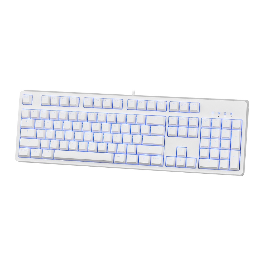 Bàn chím cơ E-Dra EK3104 Ice White - Màu trắng - Huano switch - Kết nối Type C - Led xanh