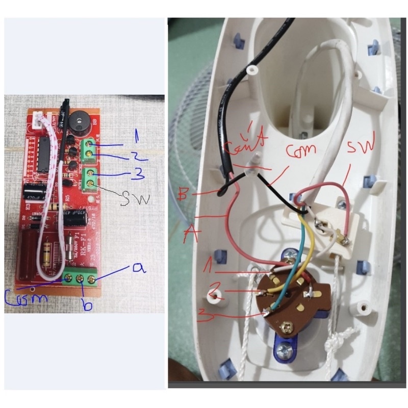 [Mã ELFLASH3 hoàn 10K xu đơn 20K] [Bản Tiếng Anh] Bộ Mạch Điều Khiển Quạt Từ Xa, Túp Năng Đài Loan, Giá đỡ sắt